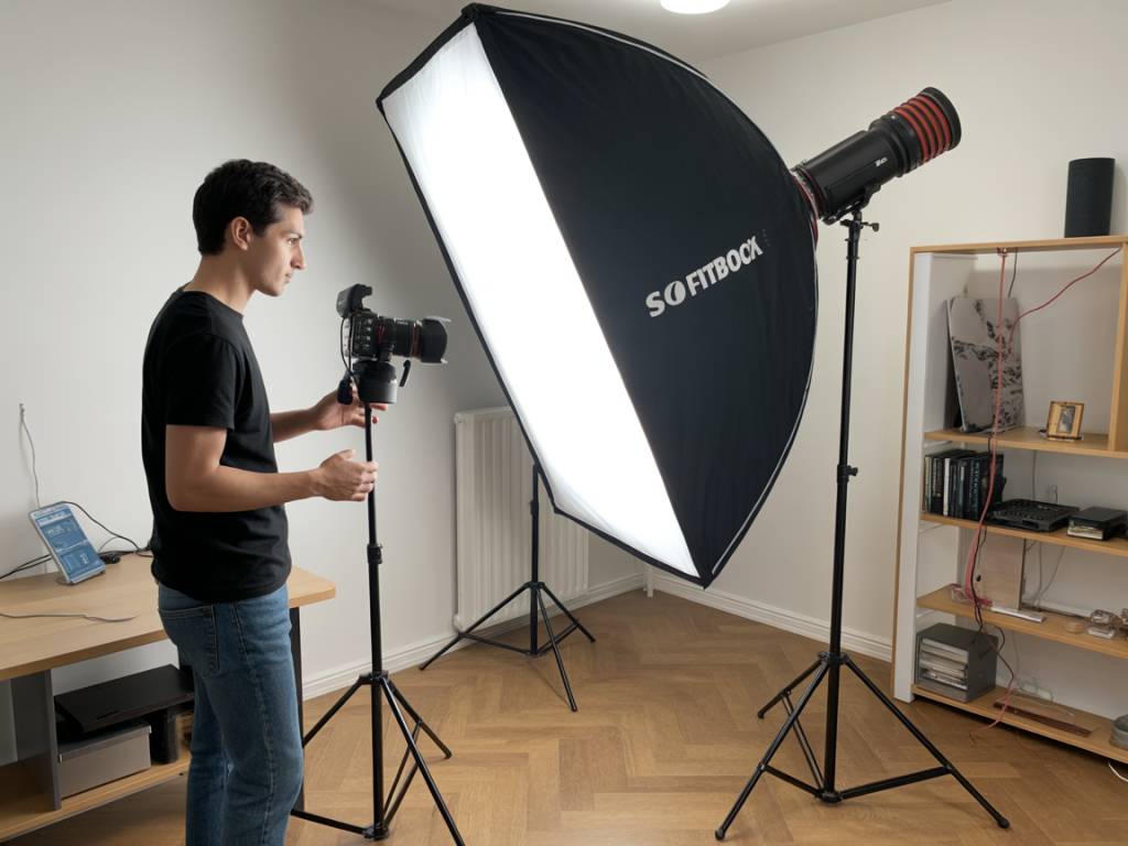 Kit softbox fotográfico 50x70cm com tripé ajustável 2m – iluminação contínua profissional para estúdio, fotografia, vídeo, youtube
